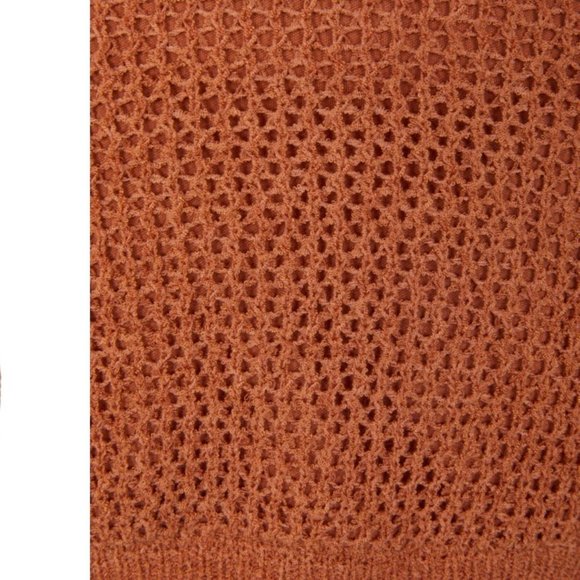 BCBG MAXAZRIA CROCHET KNIT TURTLENECK CROP TOP - Picture 6 of 7